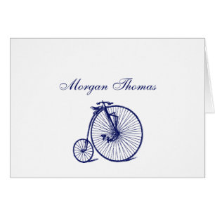 Vintage Velocipede Penny Farthing Bicycle Bike Blu Cards