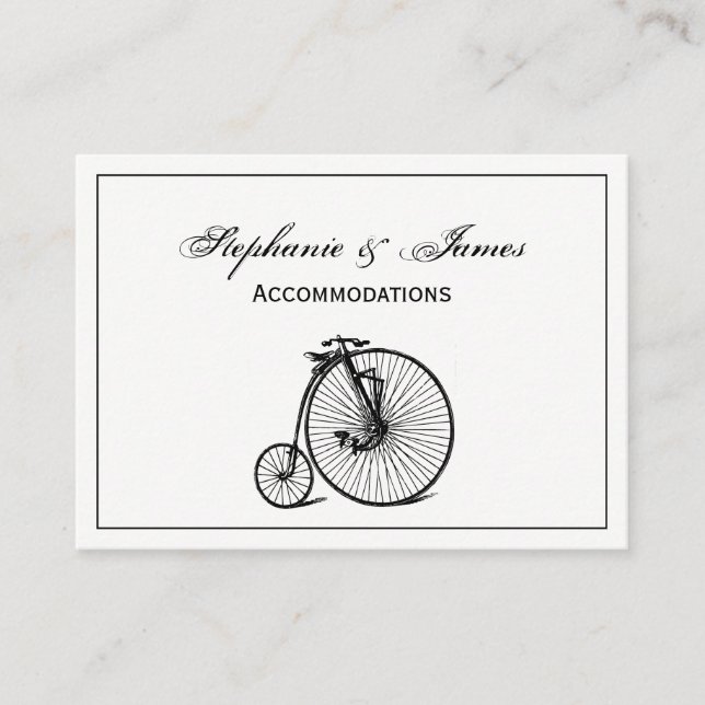 Vintage Velocipede Penny Farthing Bicycle Bike Business Card (Front)