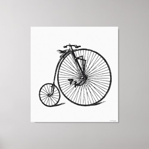 Vintage Velocipede Penny Farthing Bicycle Bike Canvas Print