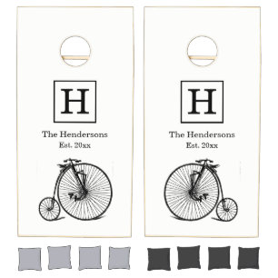 Vintage Velocipede Penny Farthing Bicycle Bike Cornhole Set