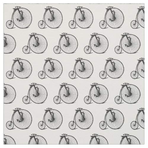 Vintage Velocipede Penny Farthing Bicycle Bike Fabric