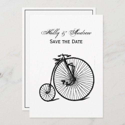 Vintage Velocipede Penny Farthing Bicycle Bike Invitation