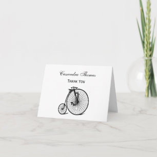 Vintage Velocipede Penny Farthing Bicycle Bike Letterpress Thank You Card