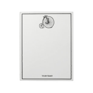 Vintage Velocipede Penny Farthing Bicycle Bike Notepad