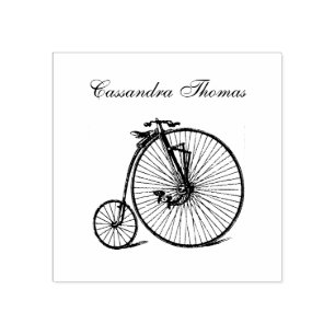 Vintage Velocipede Penny Farthing Bicycle Bike Rubber Stamp