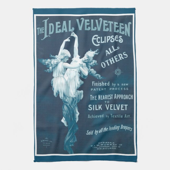 Vintage Velvet Advertising Poster Kitchen Towel (Vertical)
