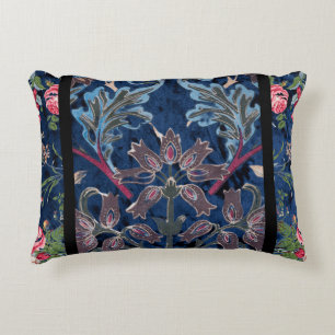 Vintage Velvet Blossoms: Gothic-inspired elegance Accent Pillow