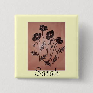 Vintage Velvet Poppies Button