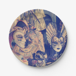 Vintage Venetian carnival masks Paper Plates