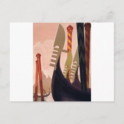 Vintage Venezia Gondolas Postcard