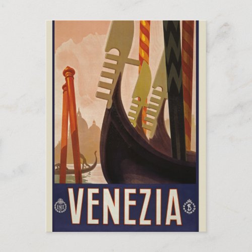 Vintage Venezia Italy Travel Tourism Postcard