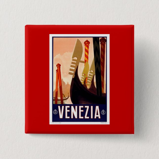 Vintage Venezia Pinback Button (Front)