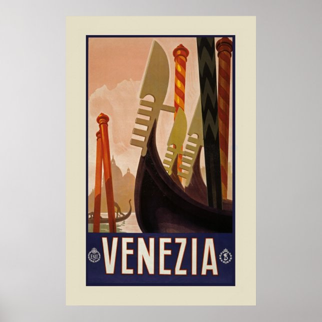 Vintage Venezia | Venice Italy Travel (23.6x36) Poster (Front)