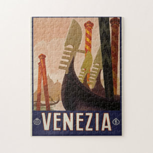 Vintage Venezia Venice Italy Travel Poster Jigsaw Puzzle