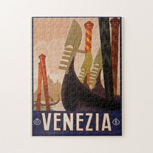 Vintage Venezia  Venice Italy Travel Poster Jigsaw Puzzle