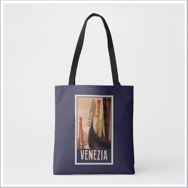 Vintage Venezia Venice Italy Travel Poster Tote Bag (Creator Uploaded)