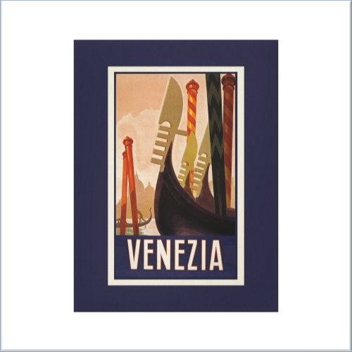Vintage Venezia Venice Travel Poster Canvas Print