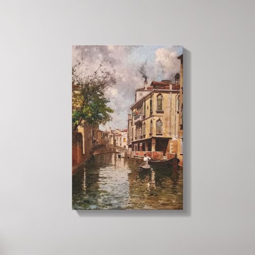 Vintage Venice Antonio Leto Venetian Canal Canvas Print