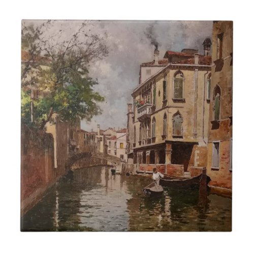 Vintage Venice Antonio Leto Venetian Canal Ceramic Tile