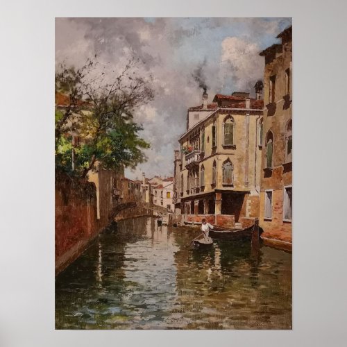 Vintage Venice Antonio Leto Venetian Canal Poster