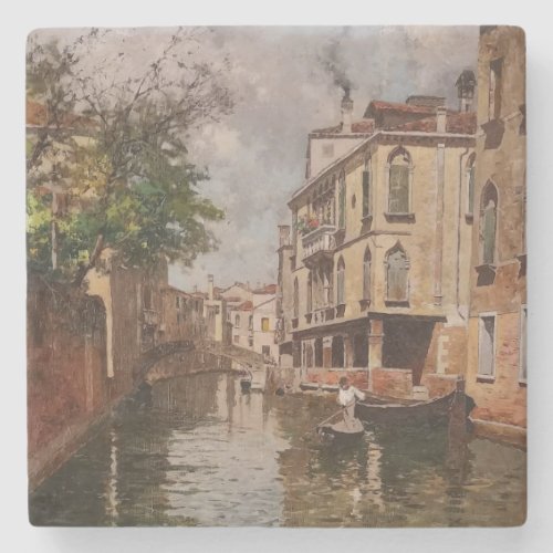 Vintage Venice Antonio Leto Venetian Canal Stone Coaster