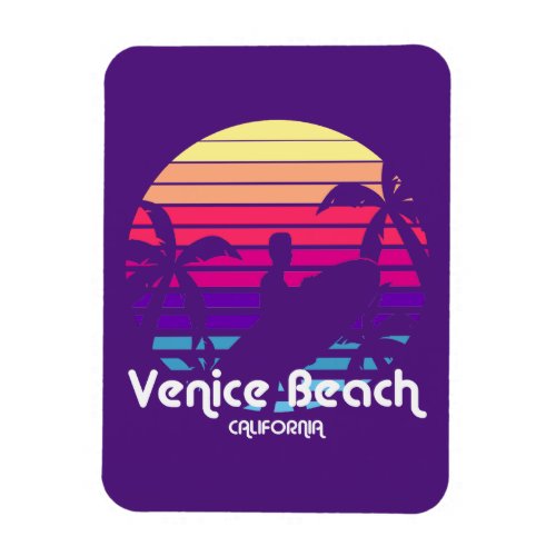 Vintage Venice Beach California Sunset Magnet