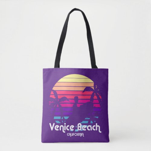 Vintage Venice Beach California Sunset Tote Bag