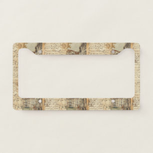 Vintage Venice Canal with Handwritten Script License Plate Frame