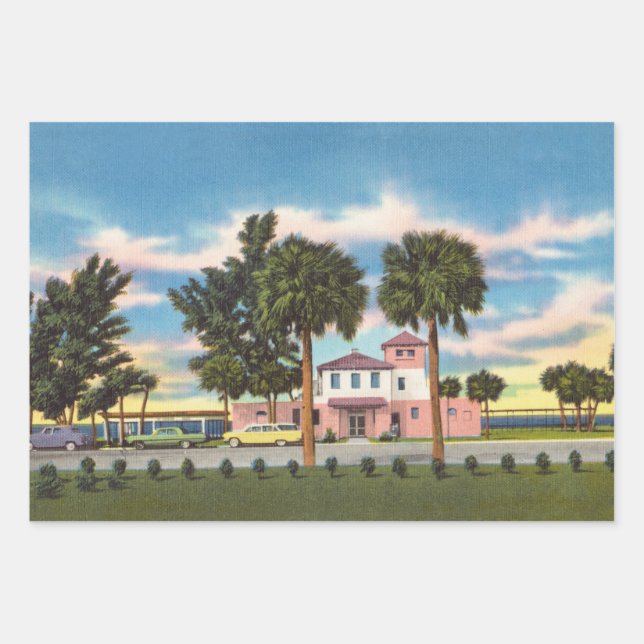 Vintage Venice Florida Beach  Wrapping Paper Sheets (Front)