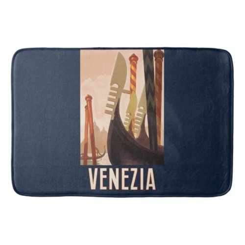 Vintage Venice Italy Gondola Travel Bath Mat