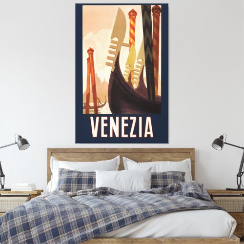 Vintage Venice Italy Gondola Travel Canvas Print