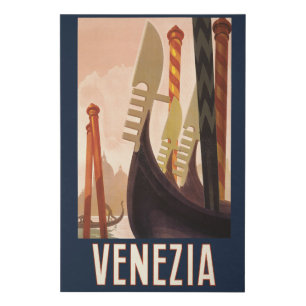 Vintage Venice Italy Gondola Travel Faux Canvas Print