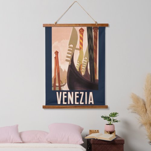 Vintage Venice Italy Gondola Travel Hanging Tapestry