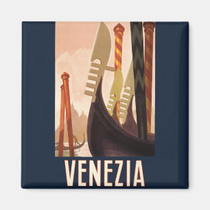 Vintage Venice Italy Gondola Travel Magnet