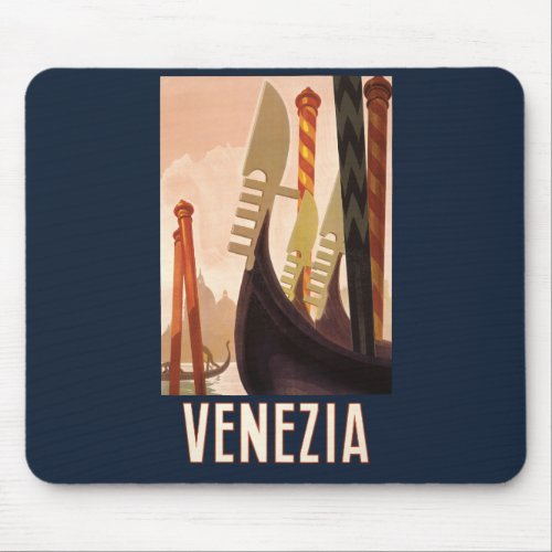 Vintage Venice Italy Gondola Travel Mouse Pad