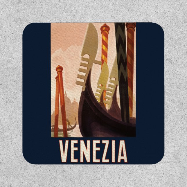 Vintage Venice Italy Gondola Travel Patch (Front)