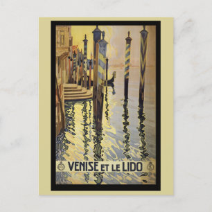 Vintage Venice Italy Gondolas Canal Travel Postcard