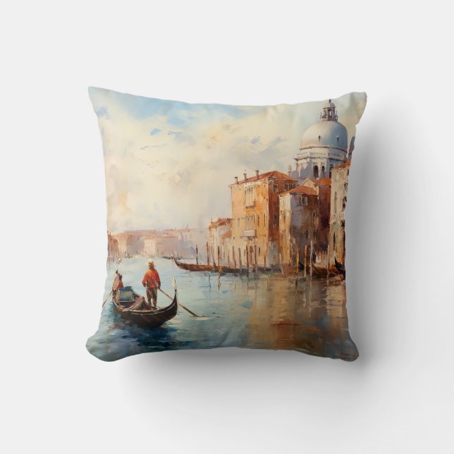 Vintage Venice Italy Throw Pillow (Front)