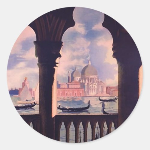 Vintage Venice Italy Travel Classic Round Sticker