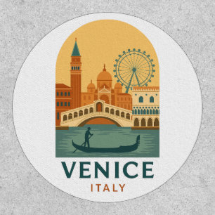 Vintage Venice Italy Travel Gondola and City Retro Patch