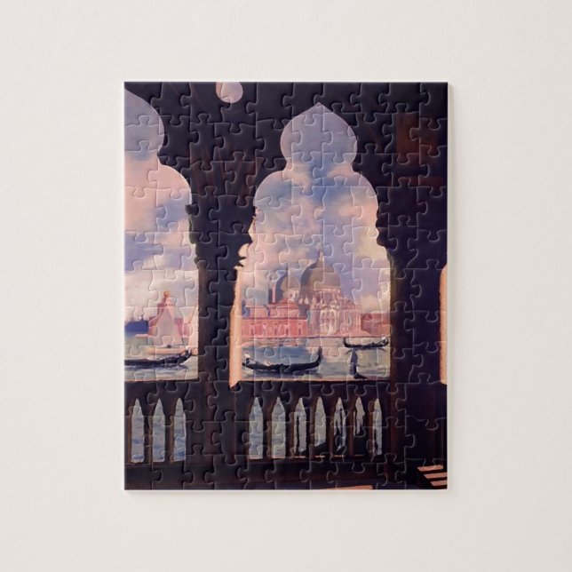 Vintage Venice Italy Travel Illustration Art Jigsaw Puzzle (Vertical)