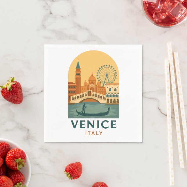 Vintage Venice Italy Travel Napkins – Retro City (Insitu)