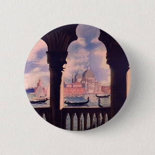 Vintage Venice Italy Travel Pinback Button