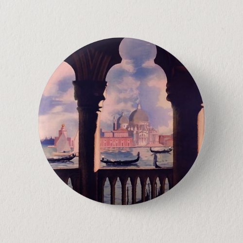 Vintage Venice Italy Travel Pinback Button