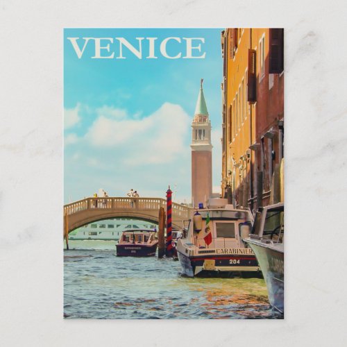 Vintage Venice Italy Travel Postcard