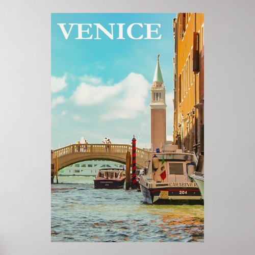 Vintage Venice Italy Travel Poster