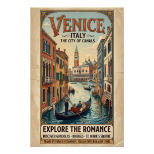 Vintage Venice Italy Travel Poster