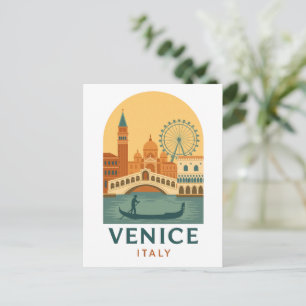 Vintage Venice Italy Travel Poster Postcard Retro