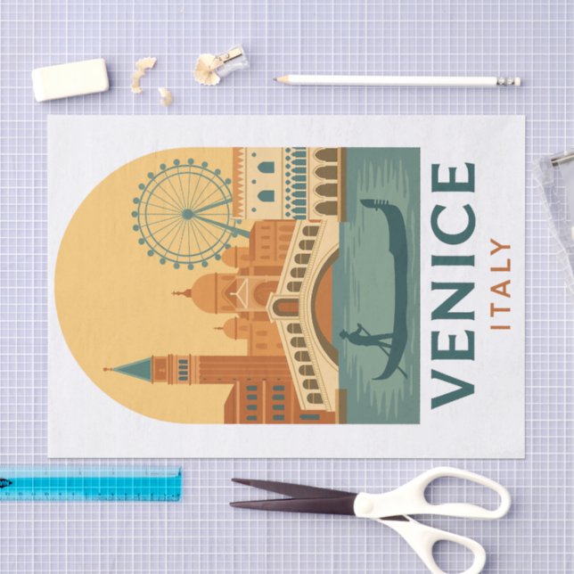 Vintage Venice Italy Travel Tissue Paper – Retro (Craft)