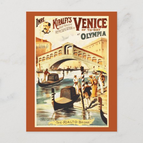 Vintage Venice of to_day Rialto bridge Postcard